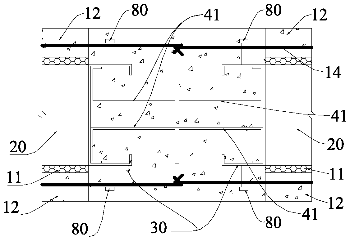 Modular fabricated composite wall, fabricated building structure system and construction method