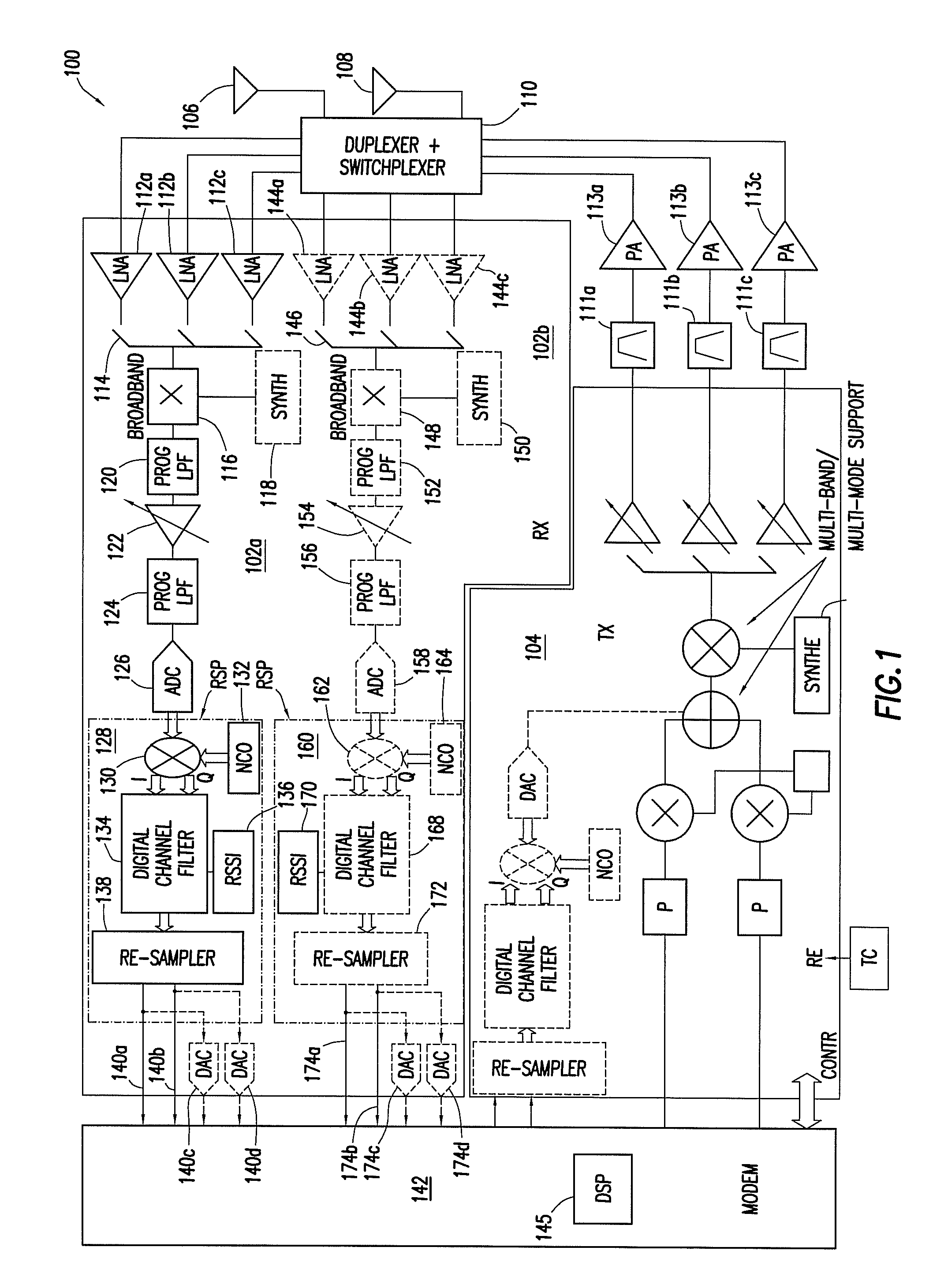 Reconfigurable wireless transceiver