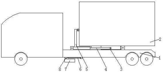 Truck with emergency braking device