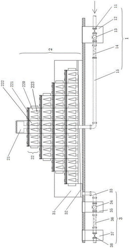 Apparatus for removing temporary hardness in water during tower type water fall