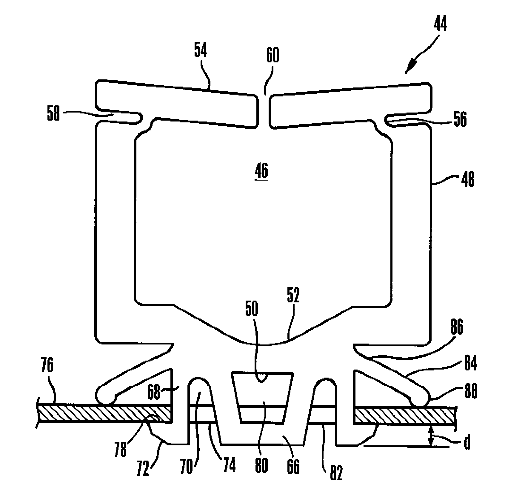 Wire holder with single step installation into T-shaped hole in support substrate