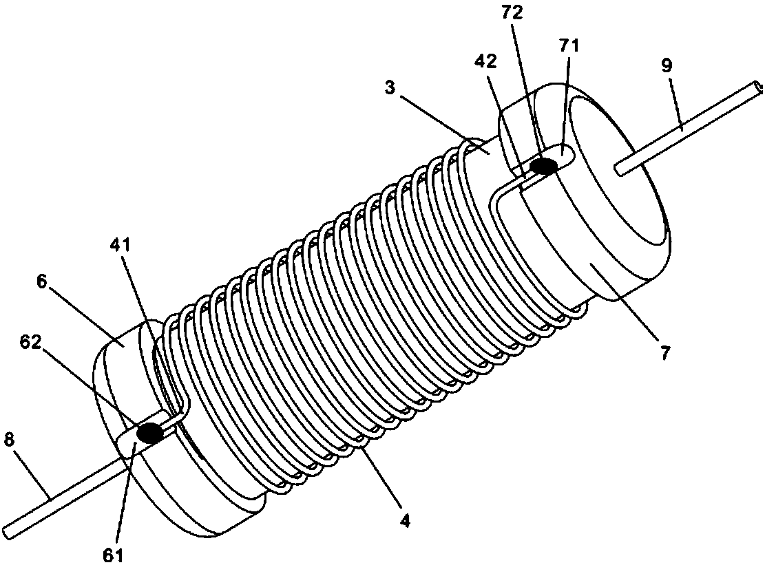 Wire winding type metal oxide film resistor and processing process