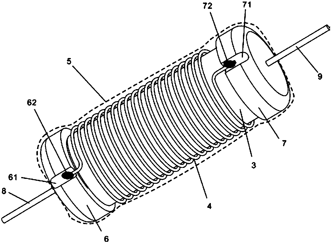 Wire winding type metal oxide film resistor and processing process