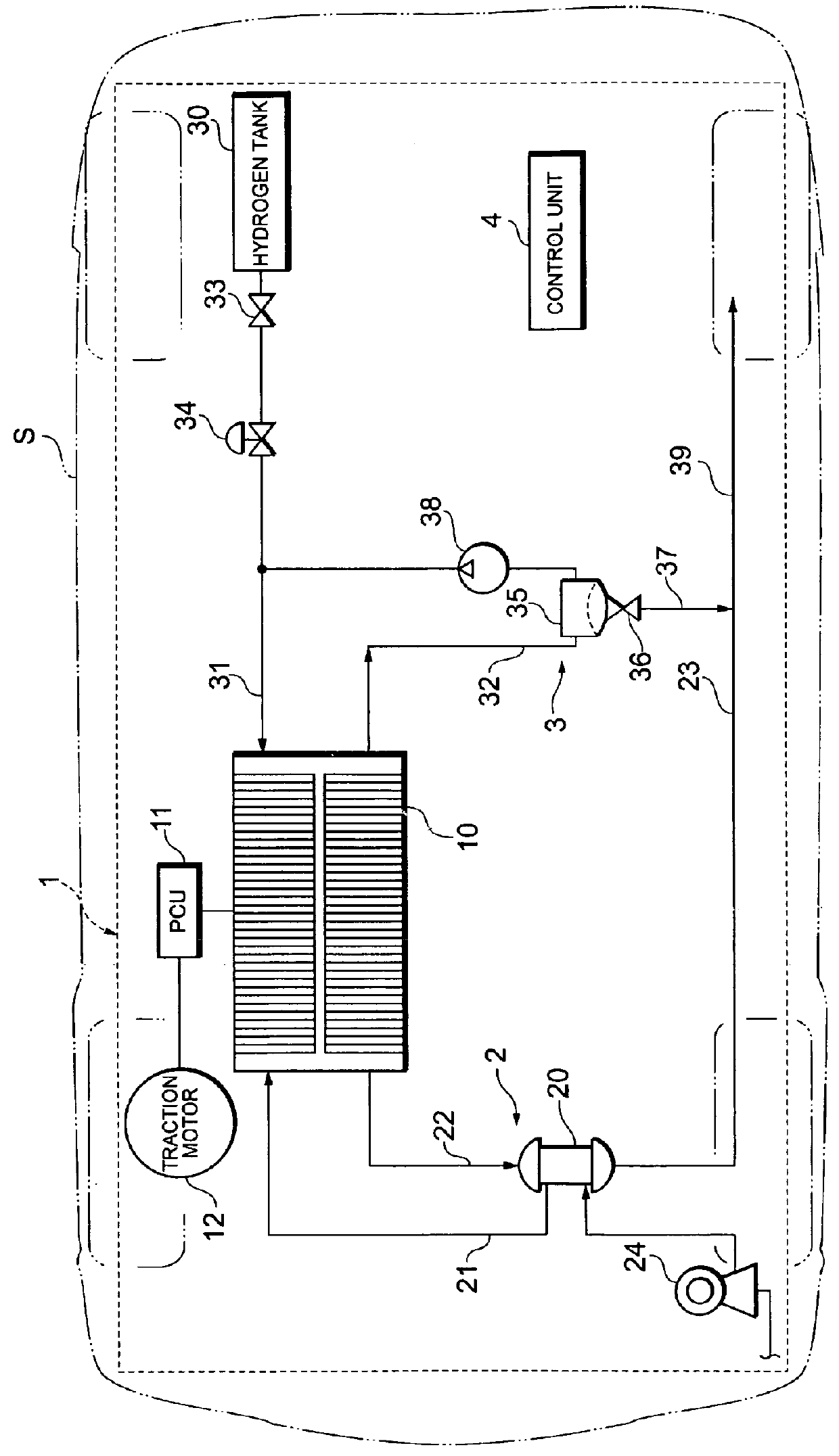 Fuel cell system and mobile article