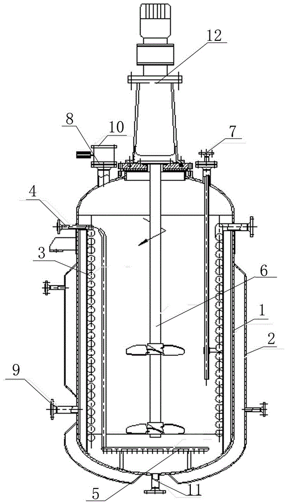 5-fluorocytosine fluorination reactor with stirring function