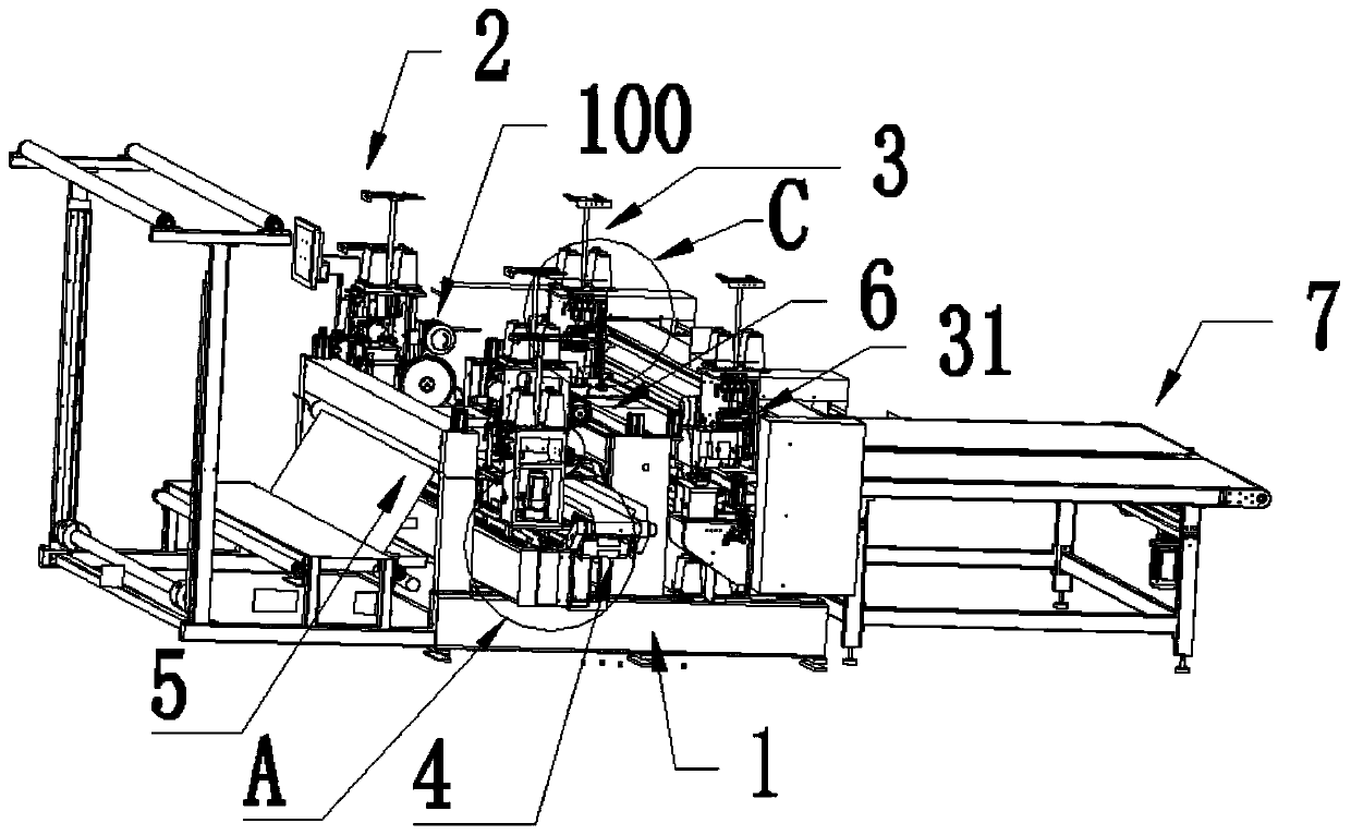 Full-automatic four-side sewing machine