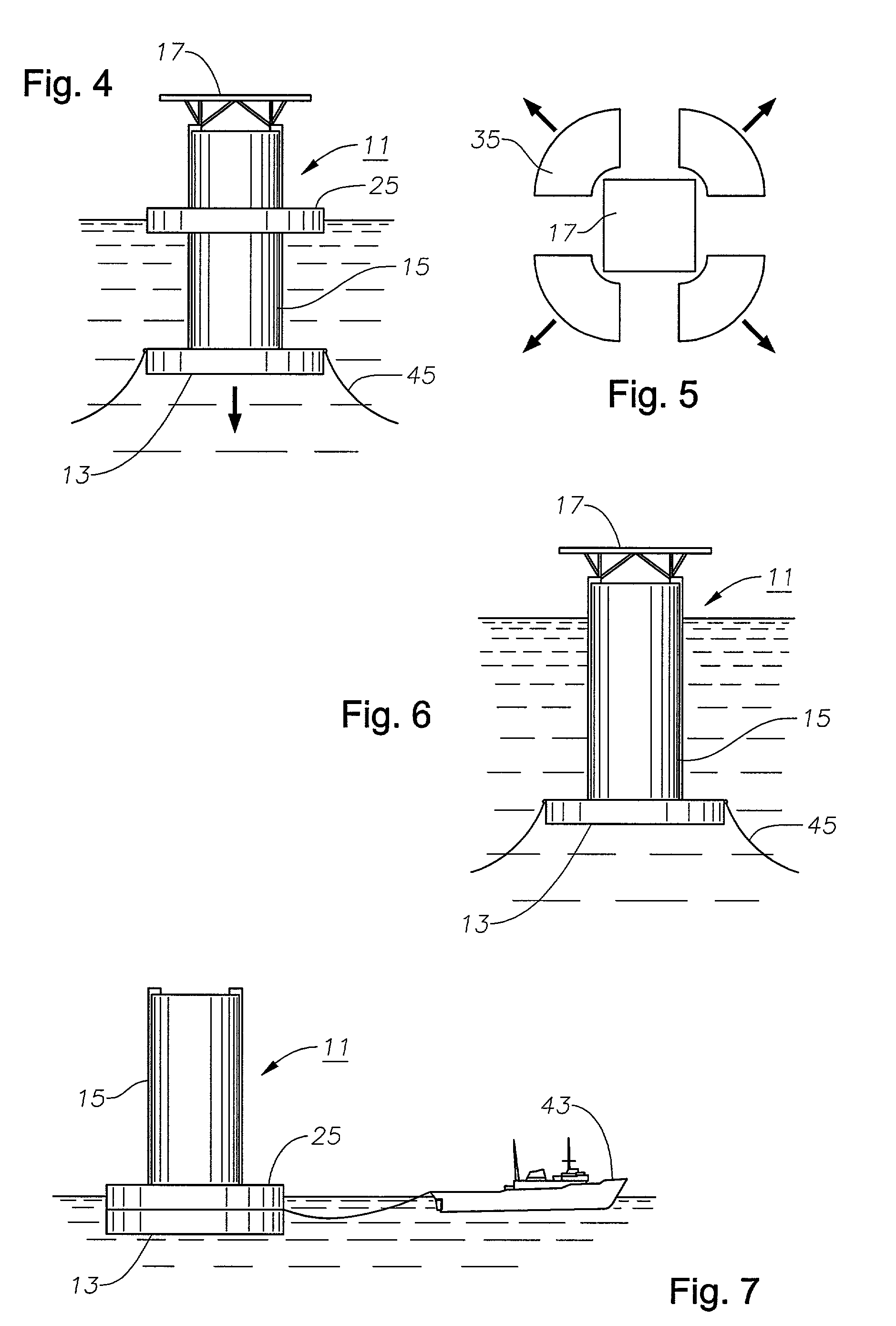 Floating stability device for offshore platform