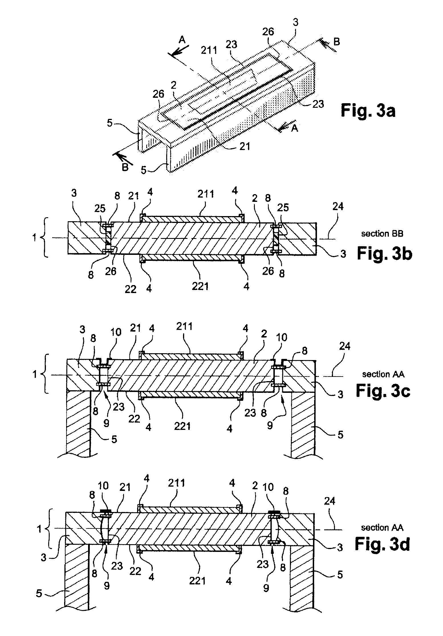 Fixed support for parts in machine tools