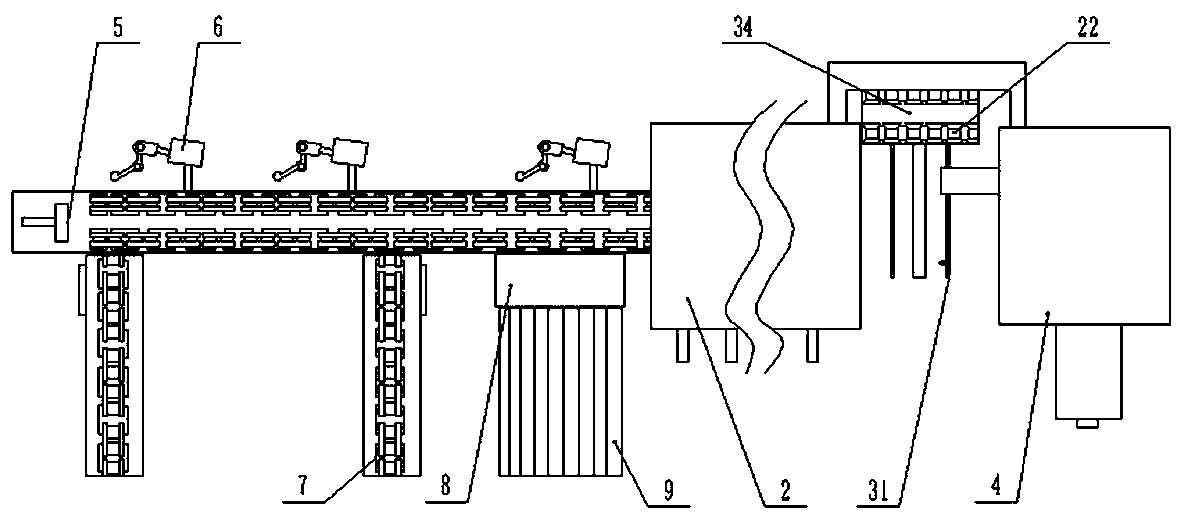 Single multi-functional hot shear aluminum rod furnace with long and short rod line sharing