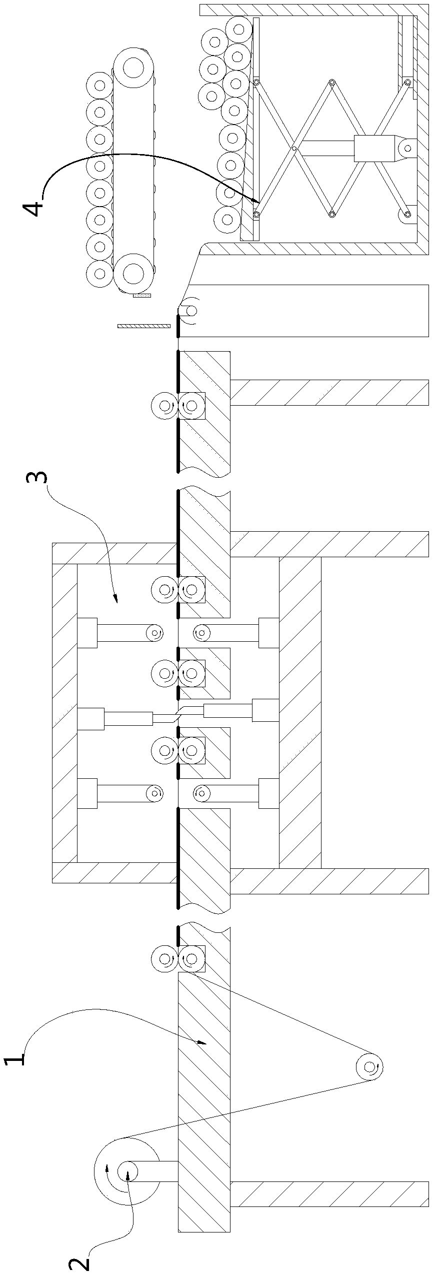 Continuous shearing system suitable for elastic lace fabric