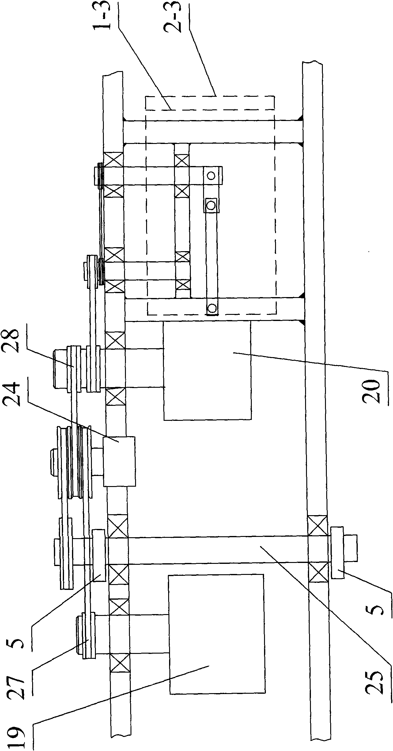 Dressing machine having double straining boxes