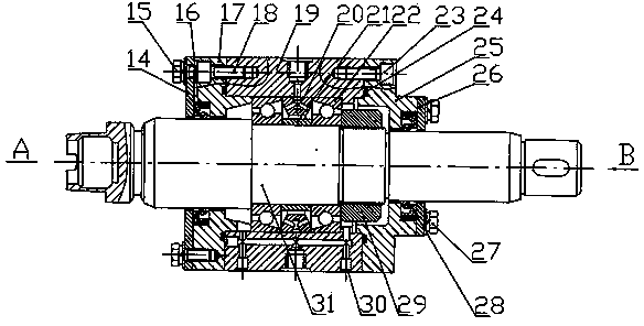 Contact-type reliability test bed capable of conducting mixed loading on electric main shaft