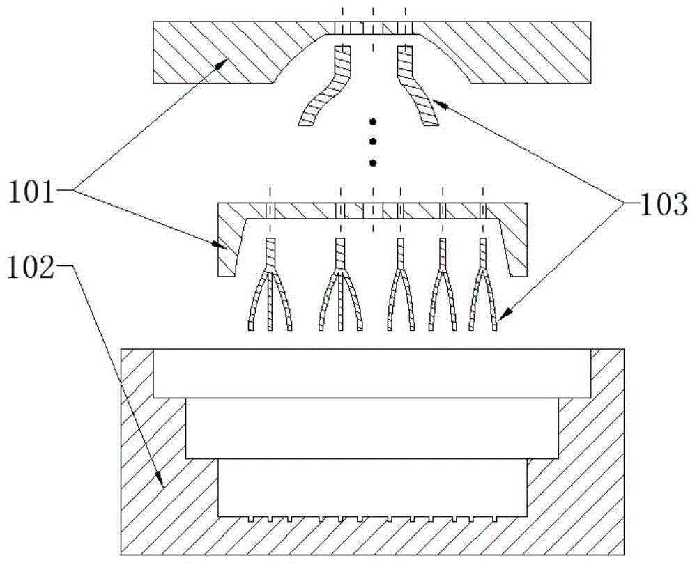 Method and special mould for preparing tissue and organ precursor with multi-branch channels