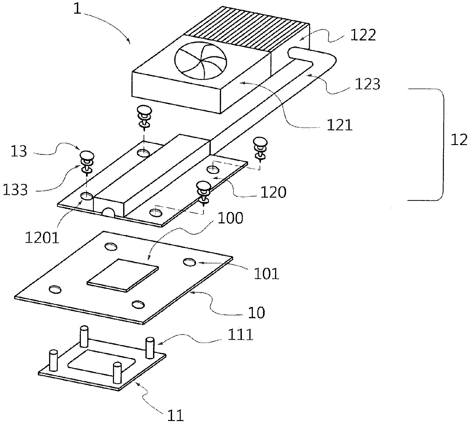 Heat radiation structure and back board used by heat radiation structure