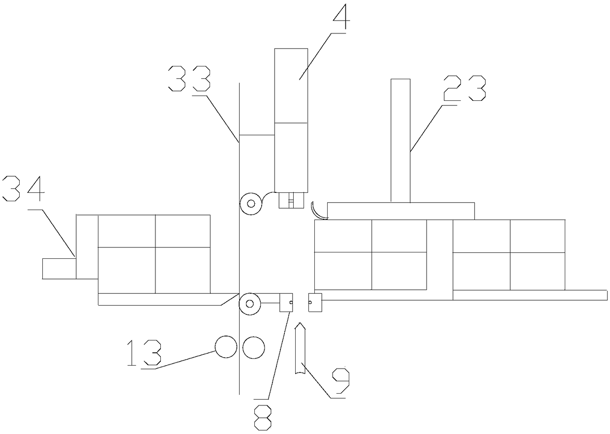 Hot cut sealing device of film coating equipment