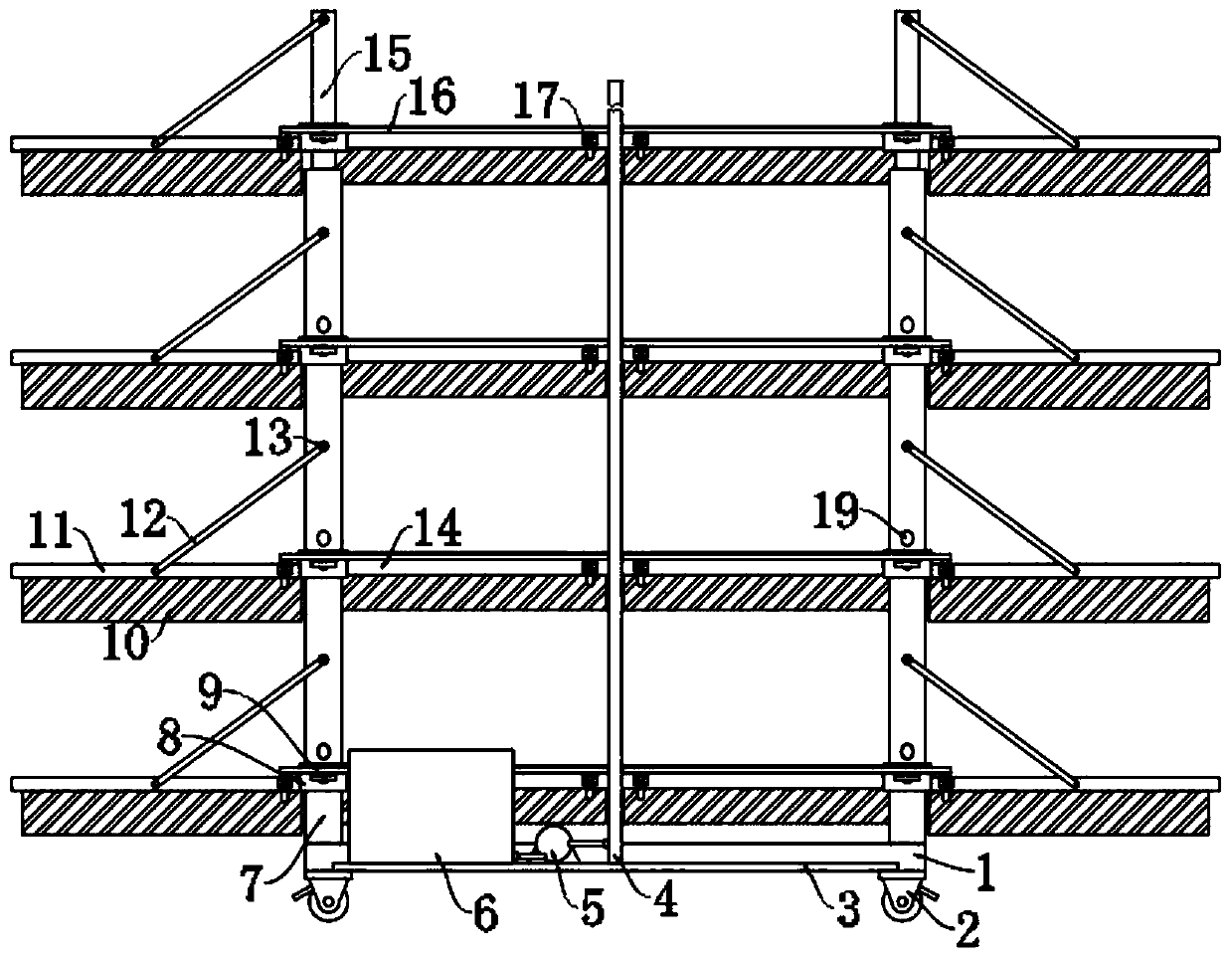 Indoor fragrant-flowered garlic planting device capable of expanding planting area