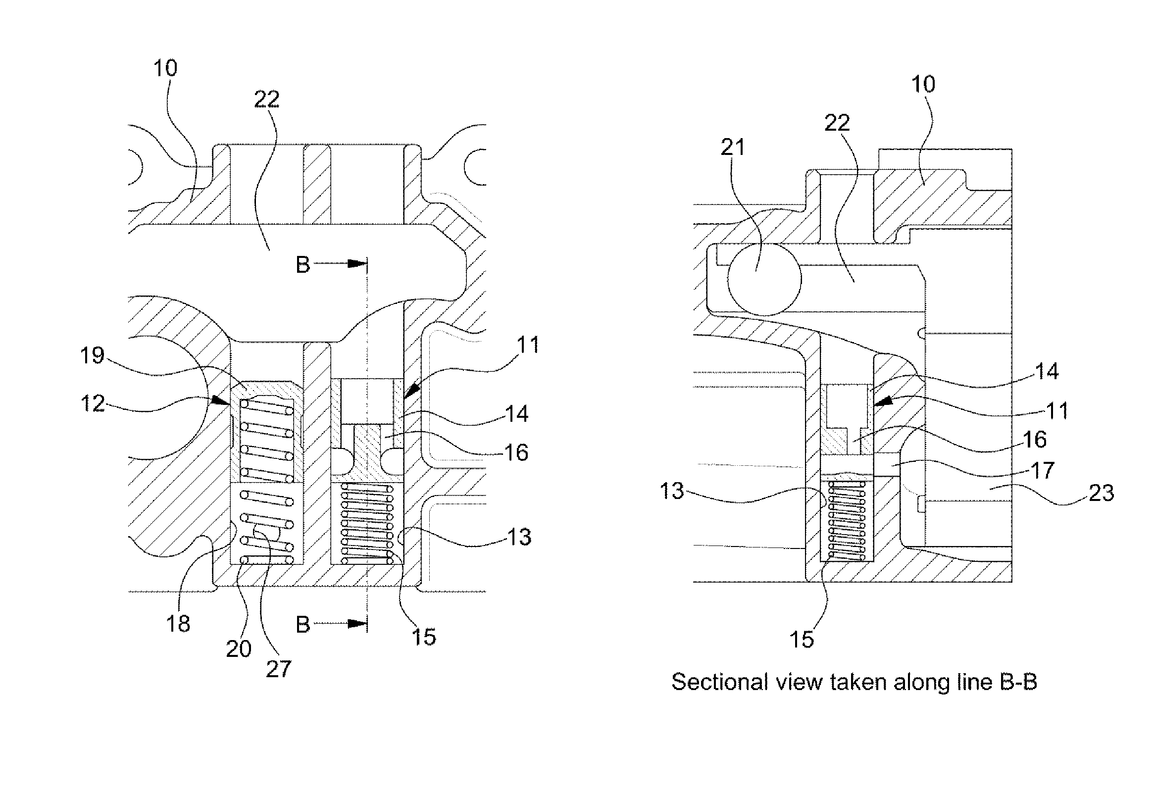 Dual relief valve of bsm for vehicle engine