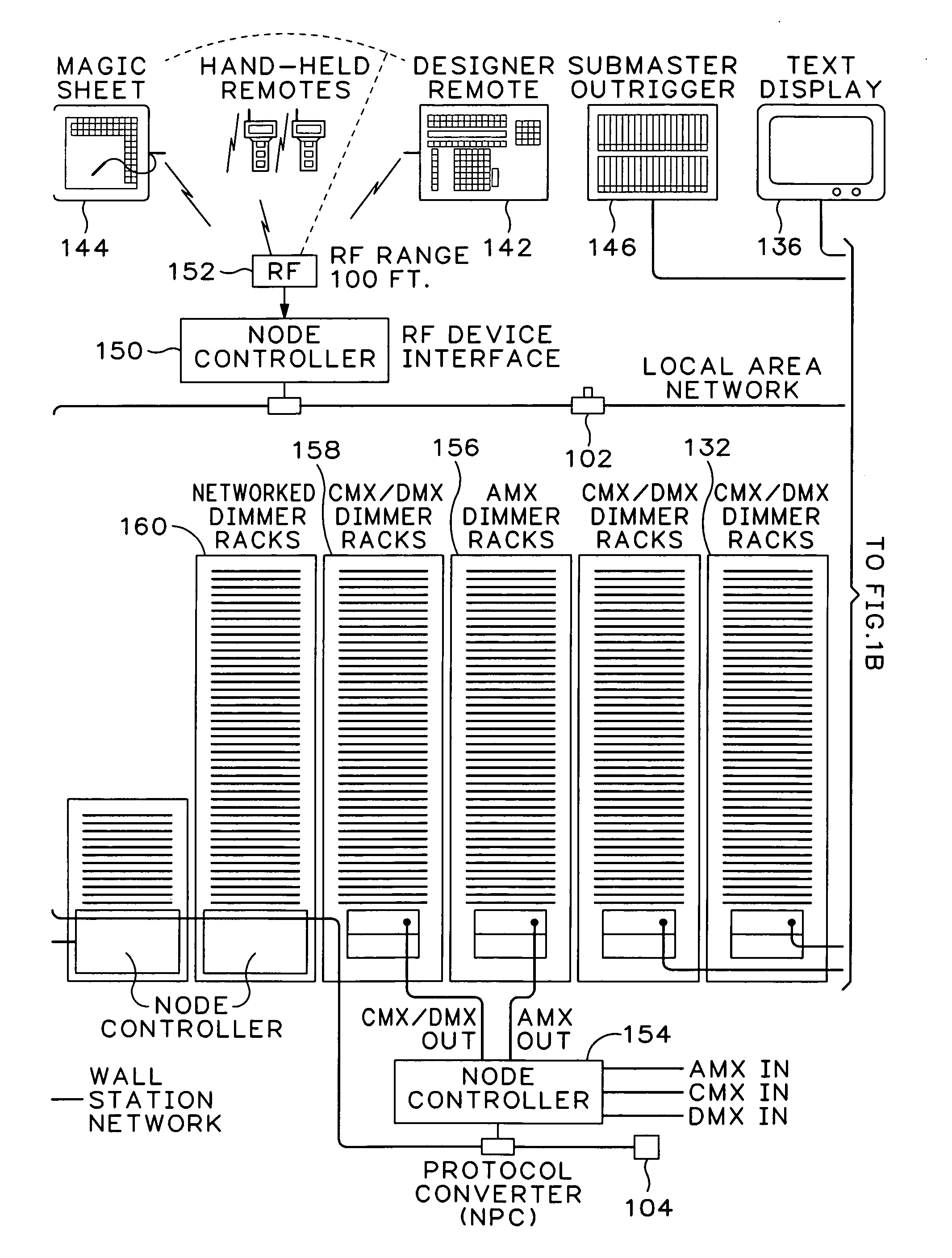 Theatrical lighting control network