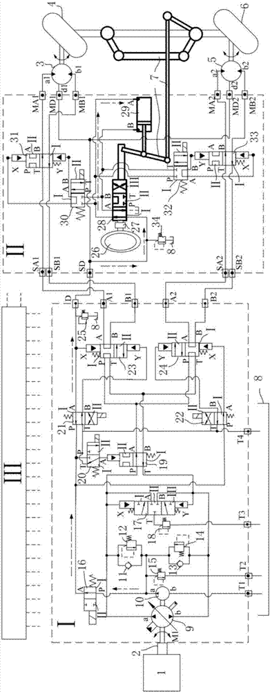 Hydraulic hub motor assisting differential motion power-assisted steering system