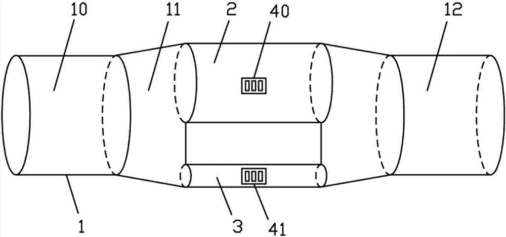 Flow sensor with wide measurement range and high precision and production method