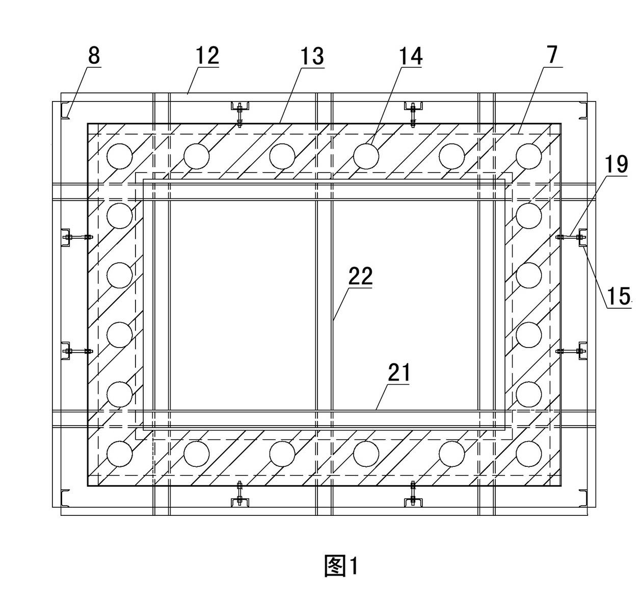 Precise positioning frame for large steel columns and equipment foundation fixing bolts and construction method of precise positioning frame