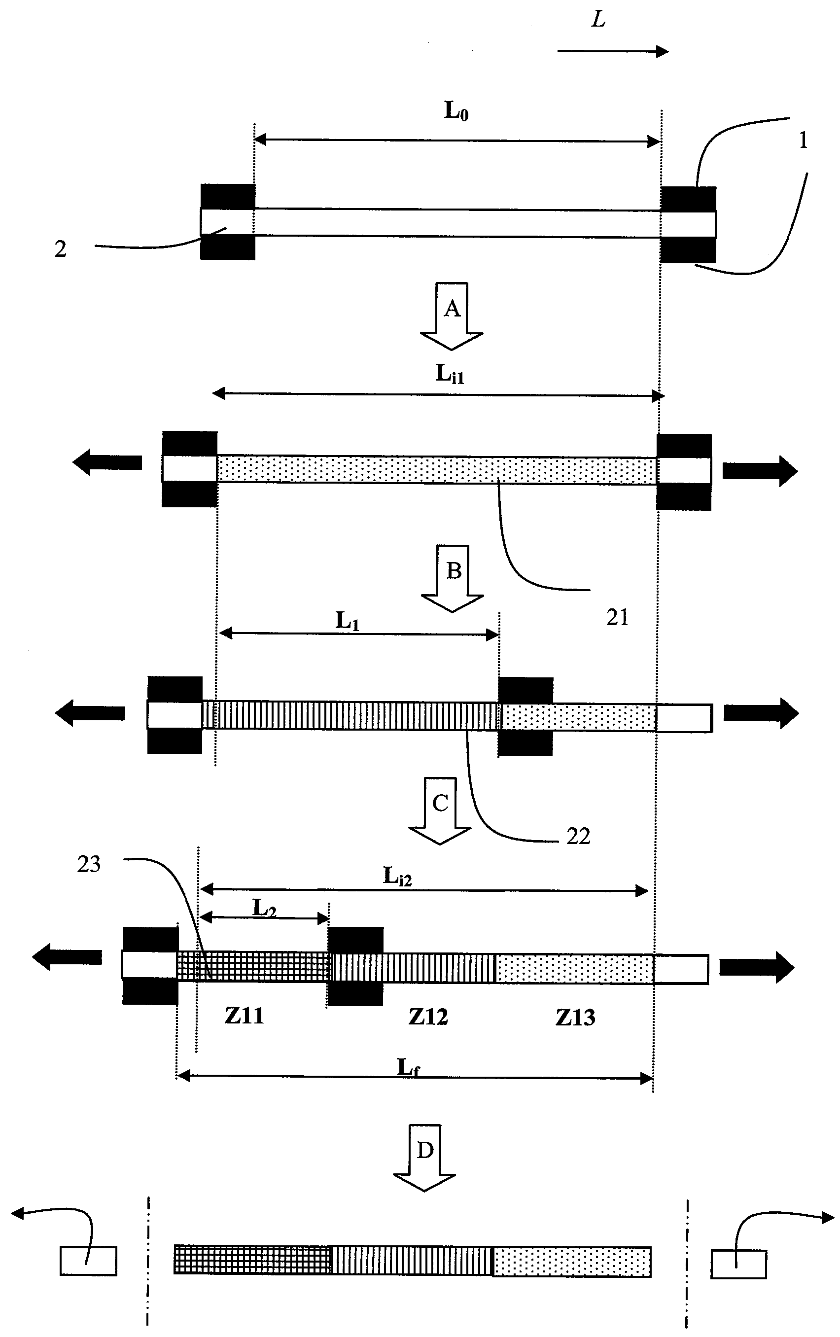 Method Of Making A Structural Element For Aeronautical Construction Comprising Differential Work-Hardening