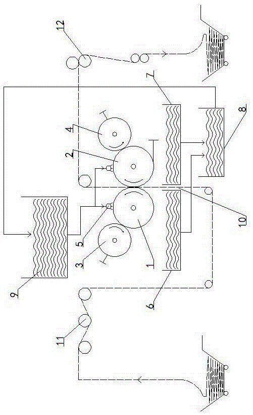 Reactive dye band wax dyeing method and low liquid supply padder