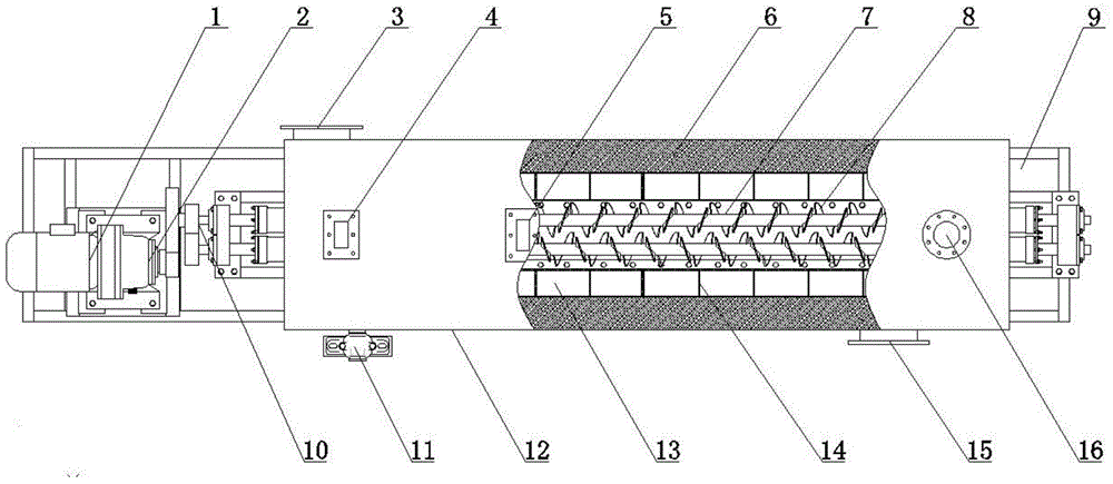 Biomass double-shaft screw pyrolysis device