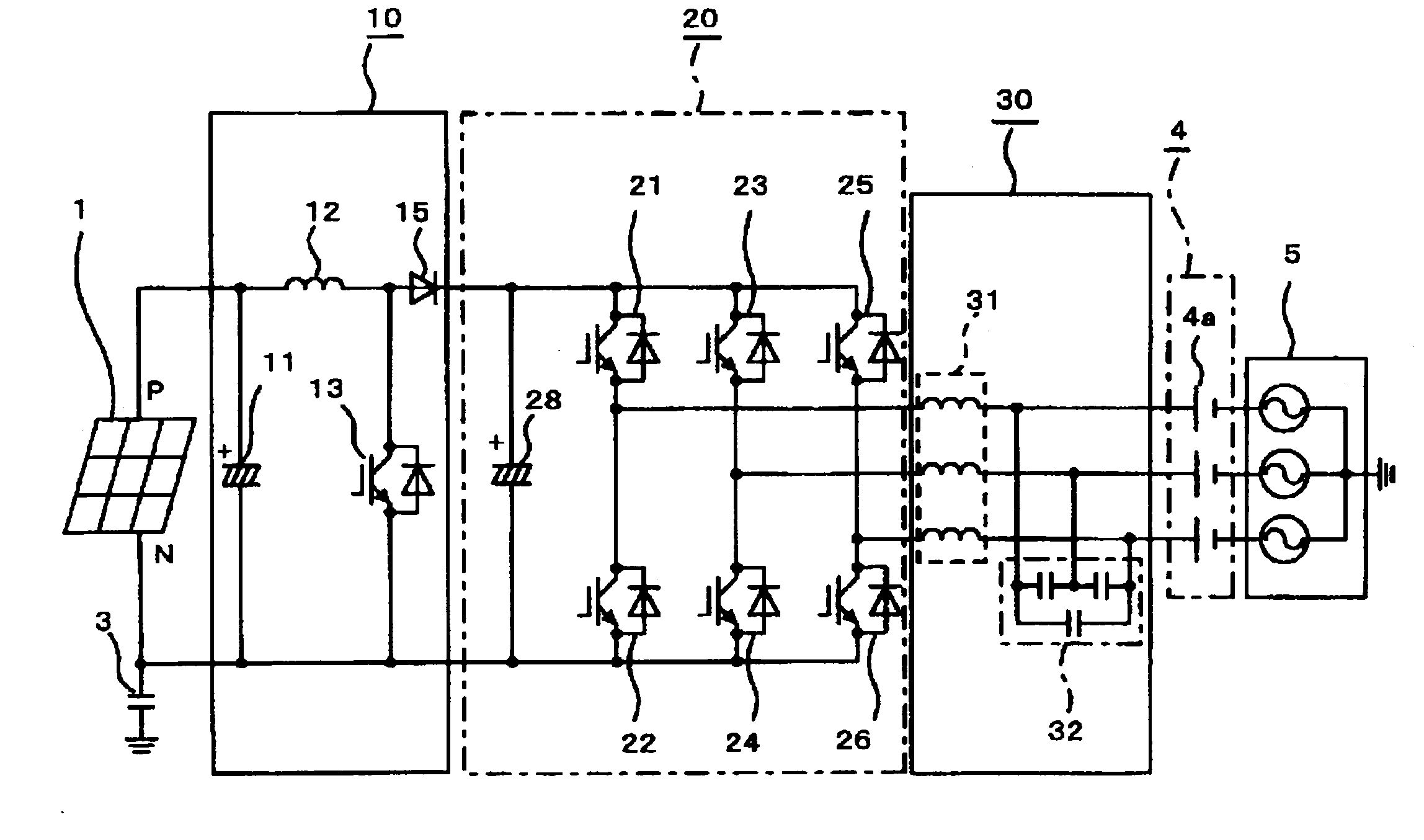 Power conditioner for photovoltaic power generation