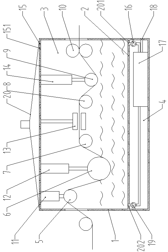 Oiling device for waterproof coiled material