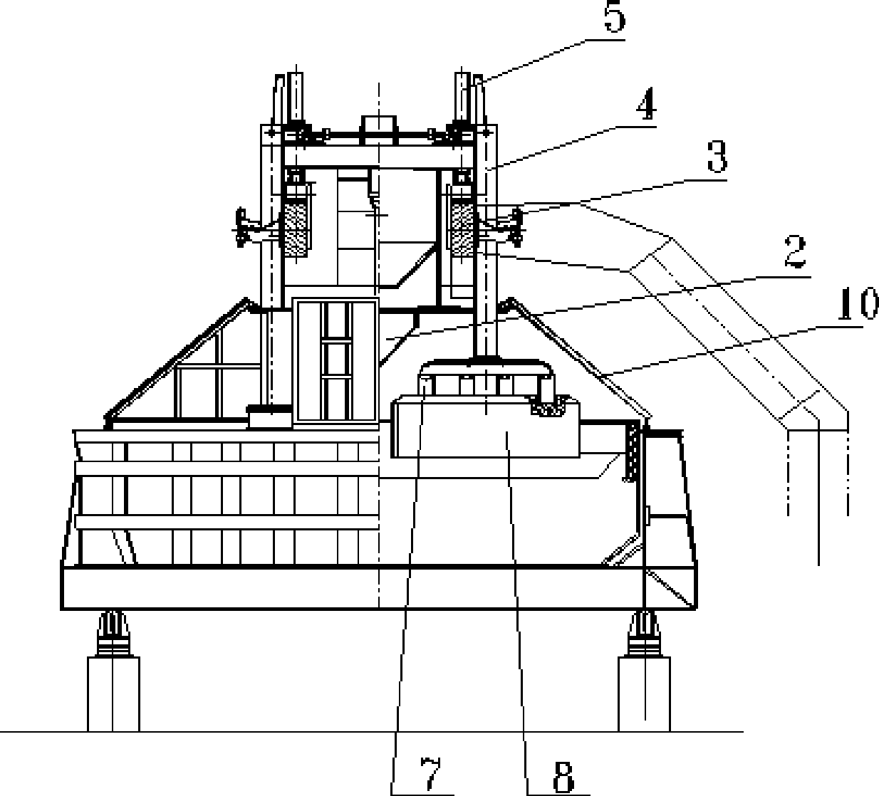 Upper structure of large-sized aluminum cell