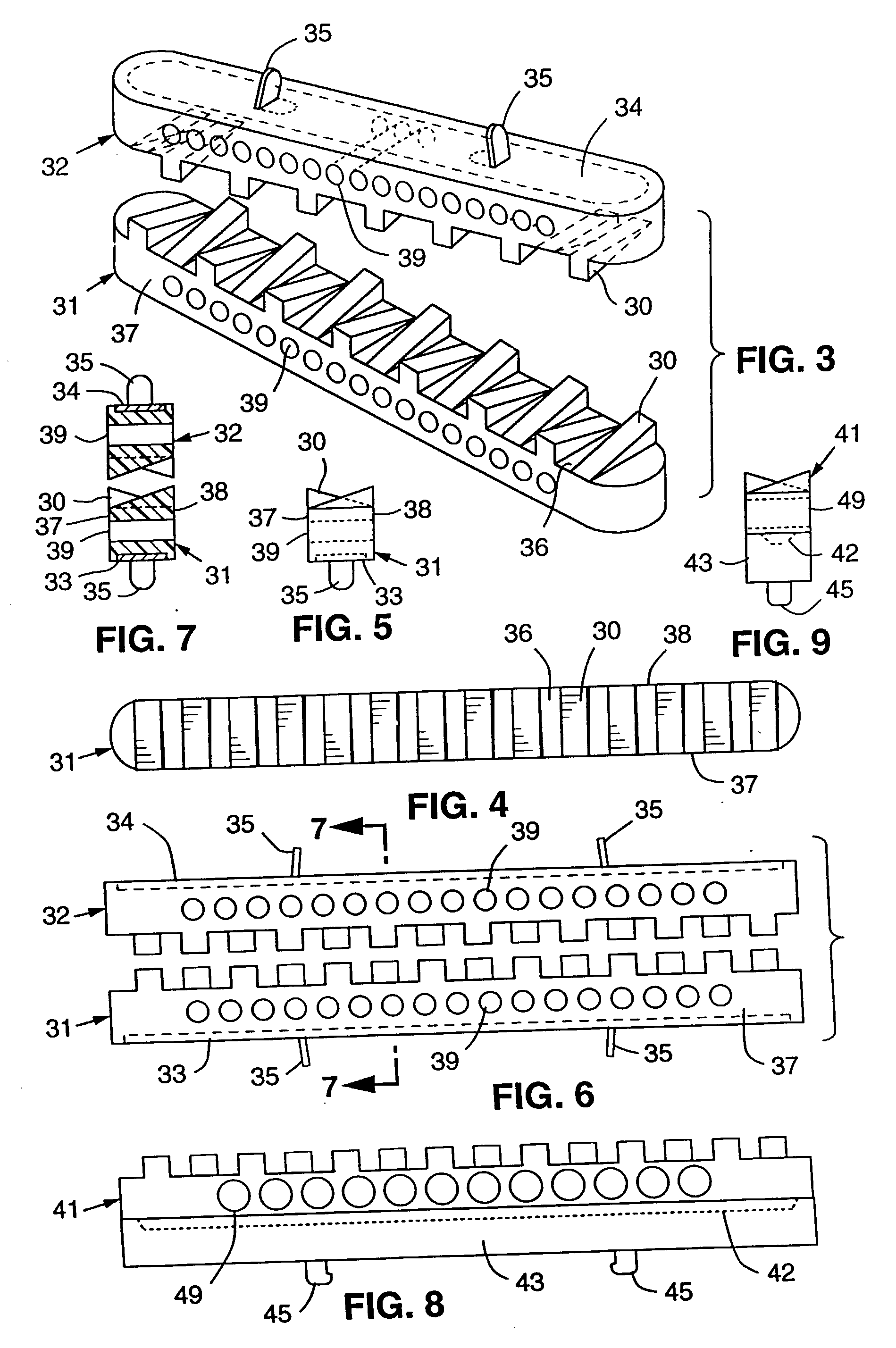 Surgical clamp pad with interdigitatin teeth