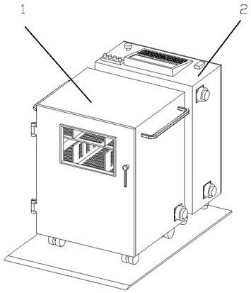 A split type dry hot air disinfection device and its disinfection method