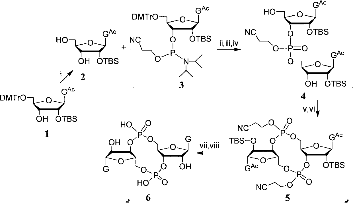 C-di-GMP, analogues thereof and preparation method thereof