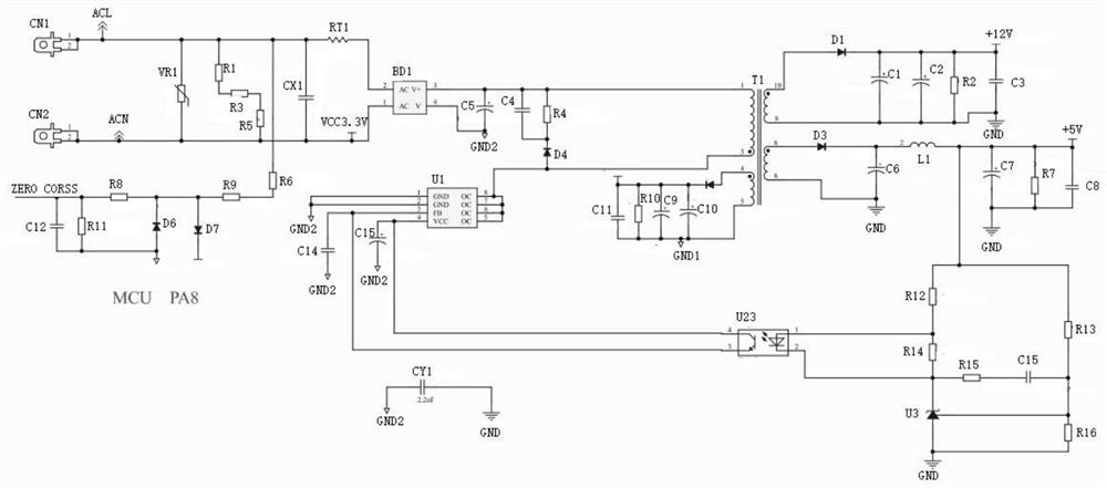 Main control board circuit of full-automatic pancake baking machine