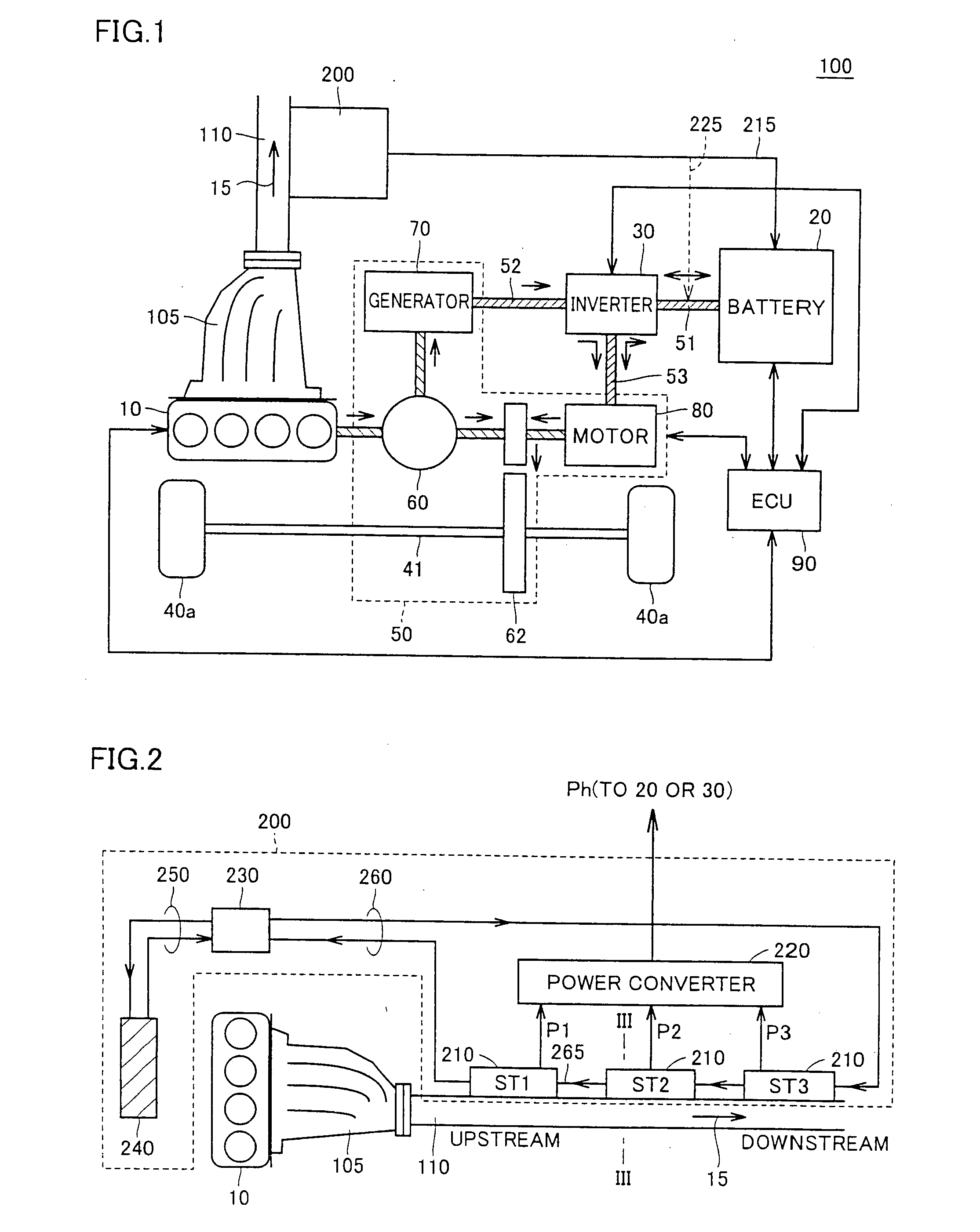 Exhaust heat recovery power generation device and automobile equipped therewith