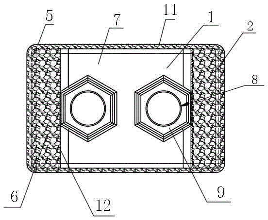 Crushing toothed head structure for waste treatment