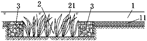 A sunken river wetland system and construction method for river ecological restoration