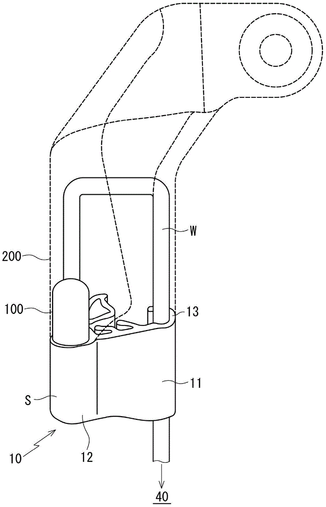 Protector with sensor and method of molding end part of the same