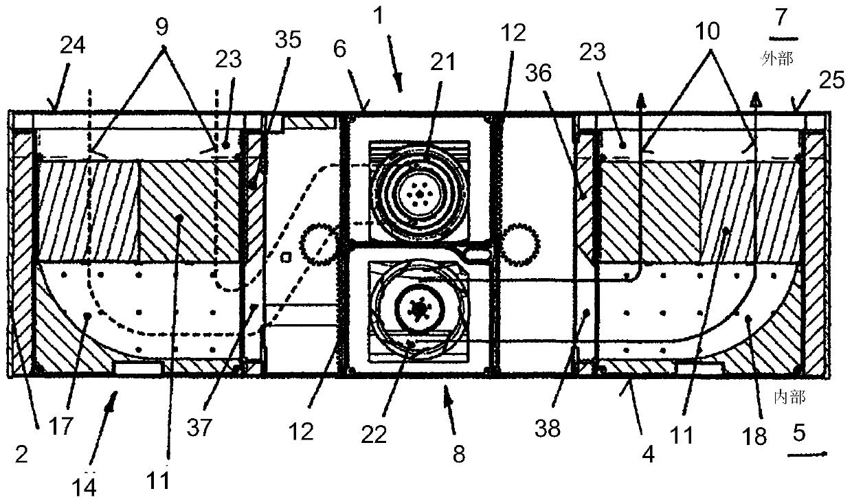 Ventilation apparatus and method for operating such apparatus