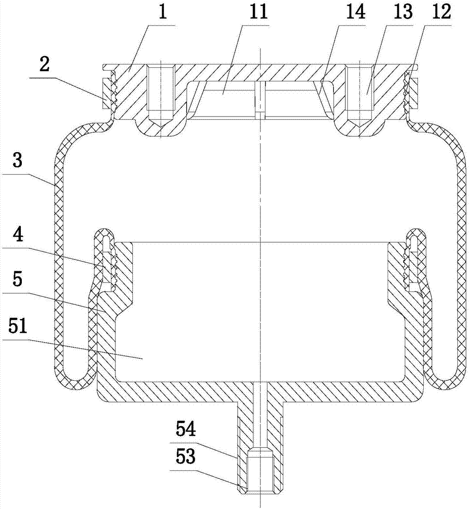 Membrane type air spring for cab with additional gas chamber