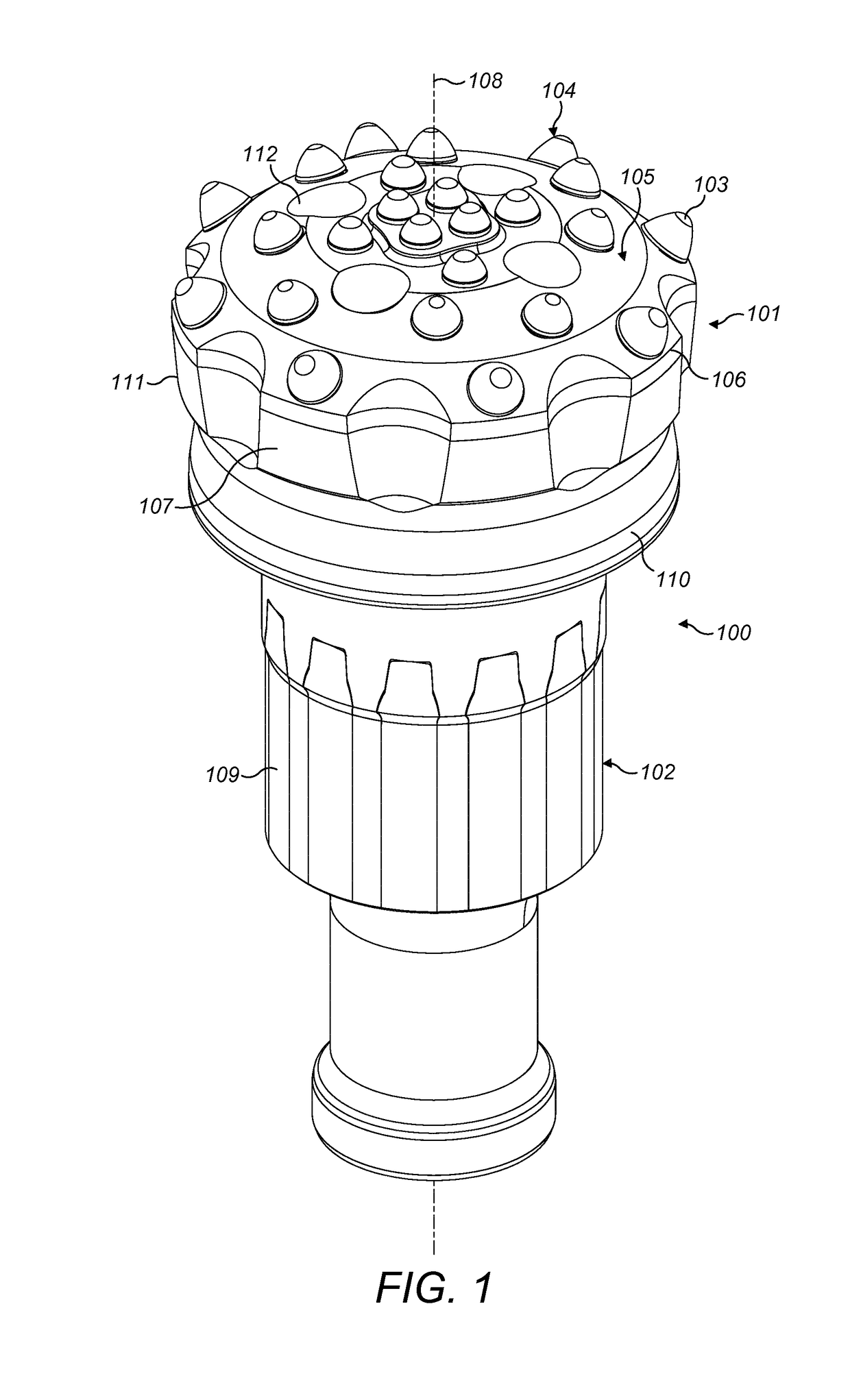 Percussive drill bit with multiple sets of front cutting inserts