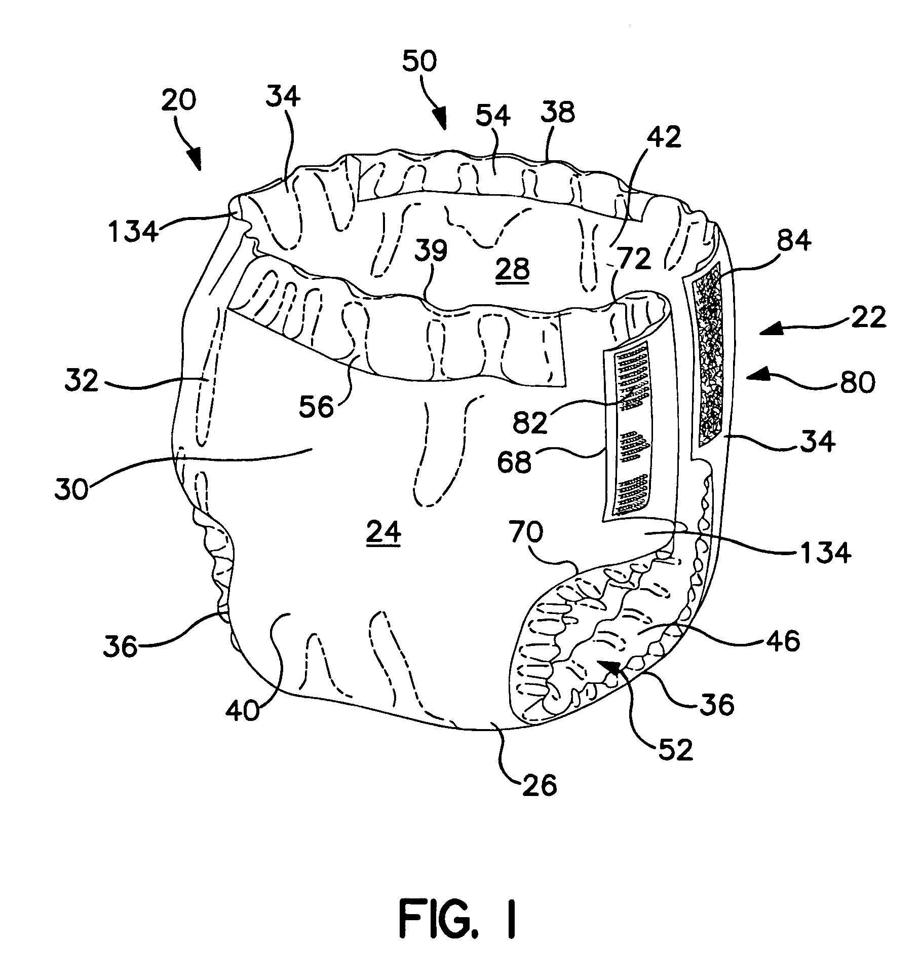 Absorbent garments with tailored stretch properties in the lateral direction