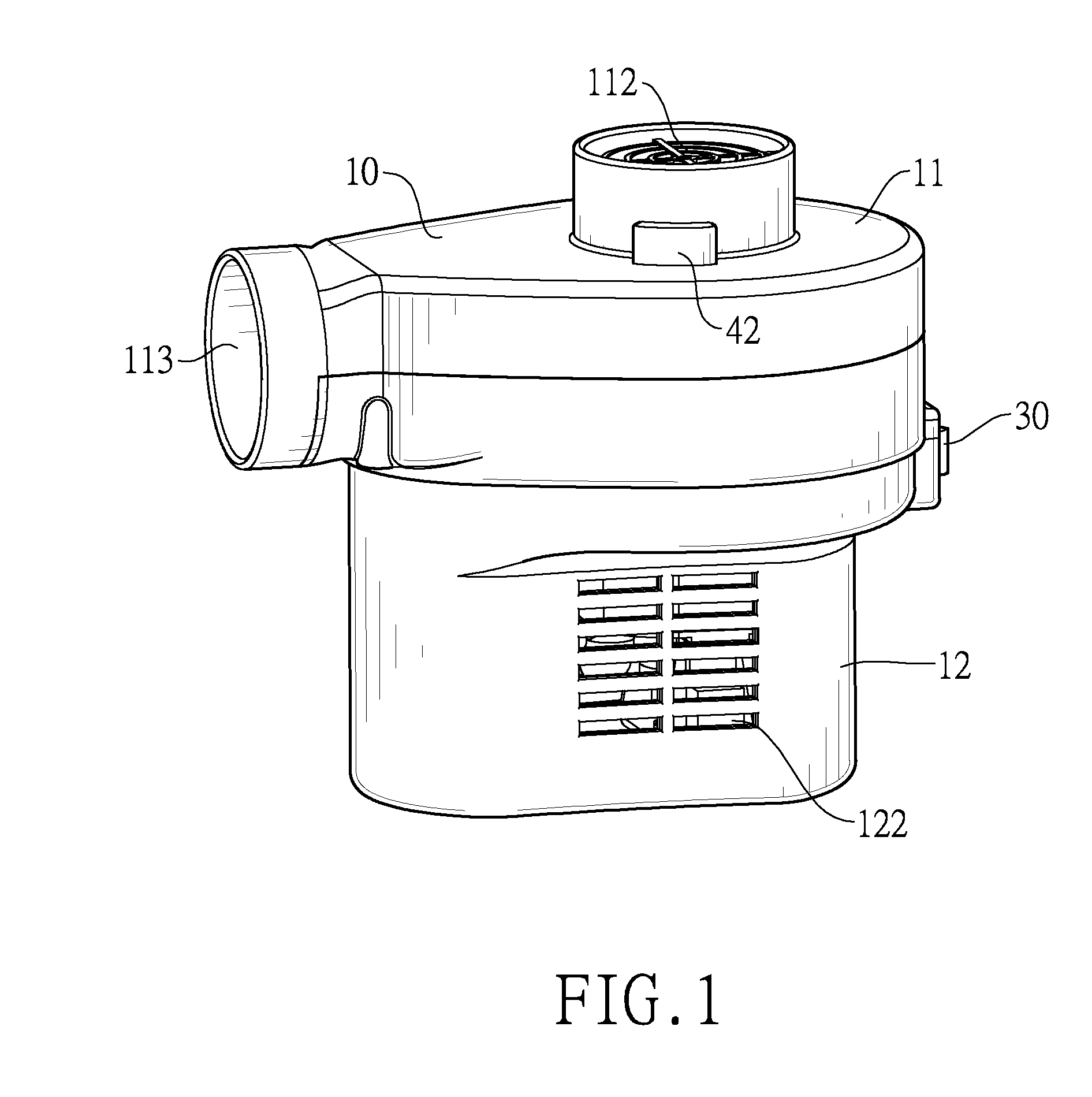 Air pump having an impeller with double-sided blades