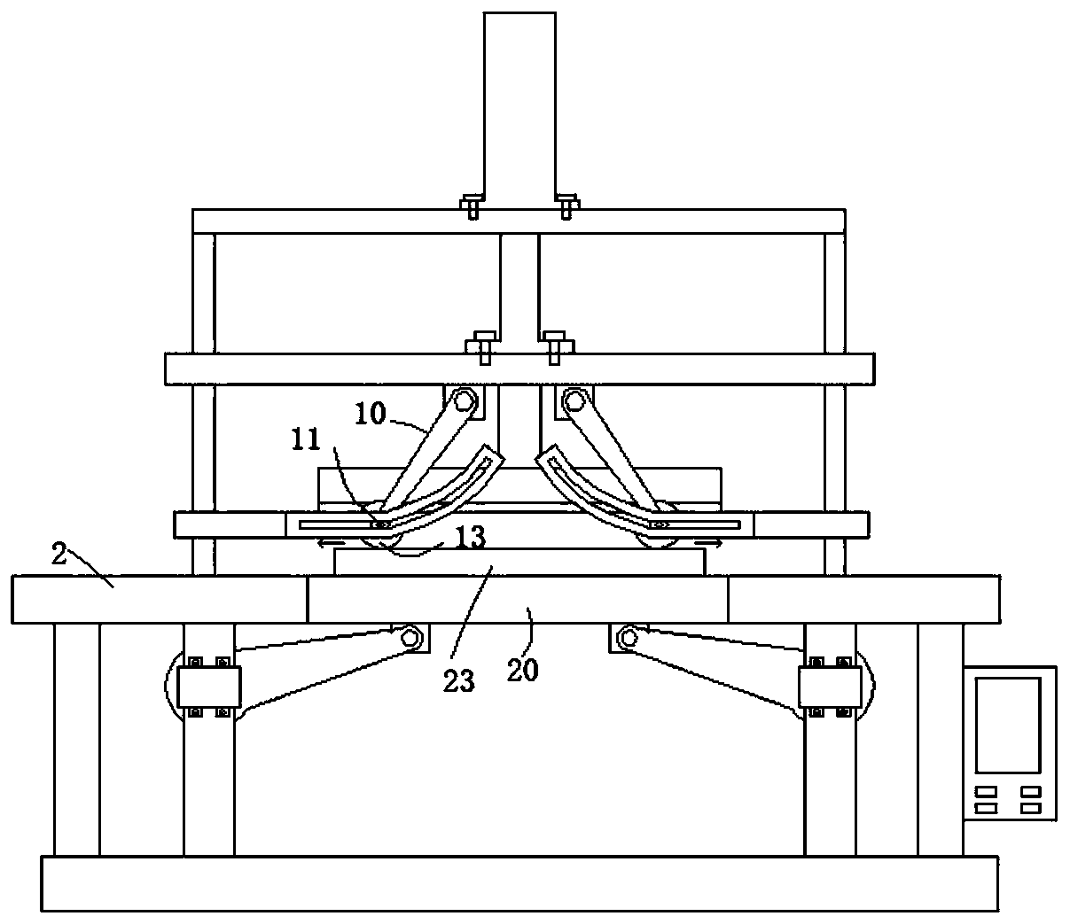 Leveling device used for fireproof coiled material cutting