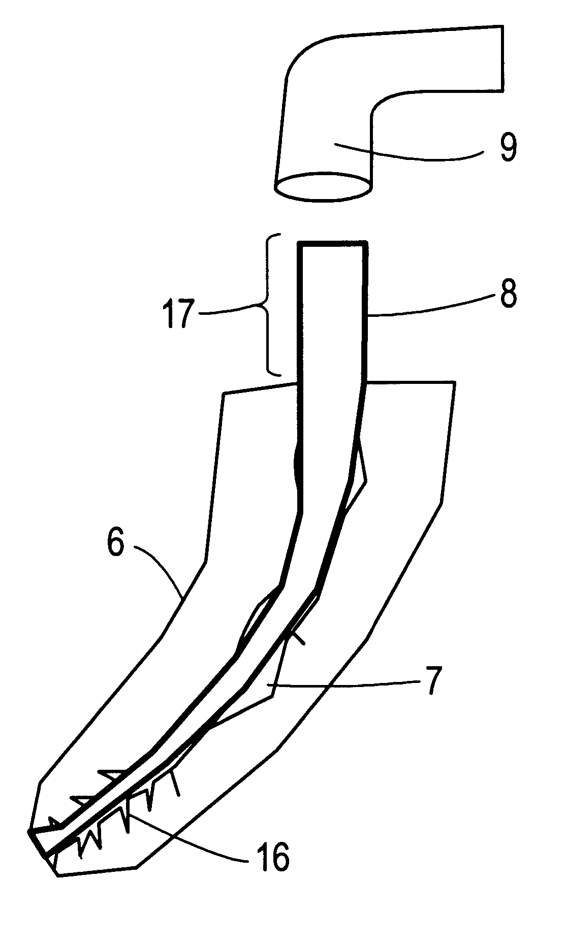 Endodontic insert pre-impregnated with reinforcing fibres for filling the dental canal