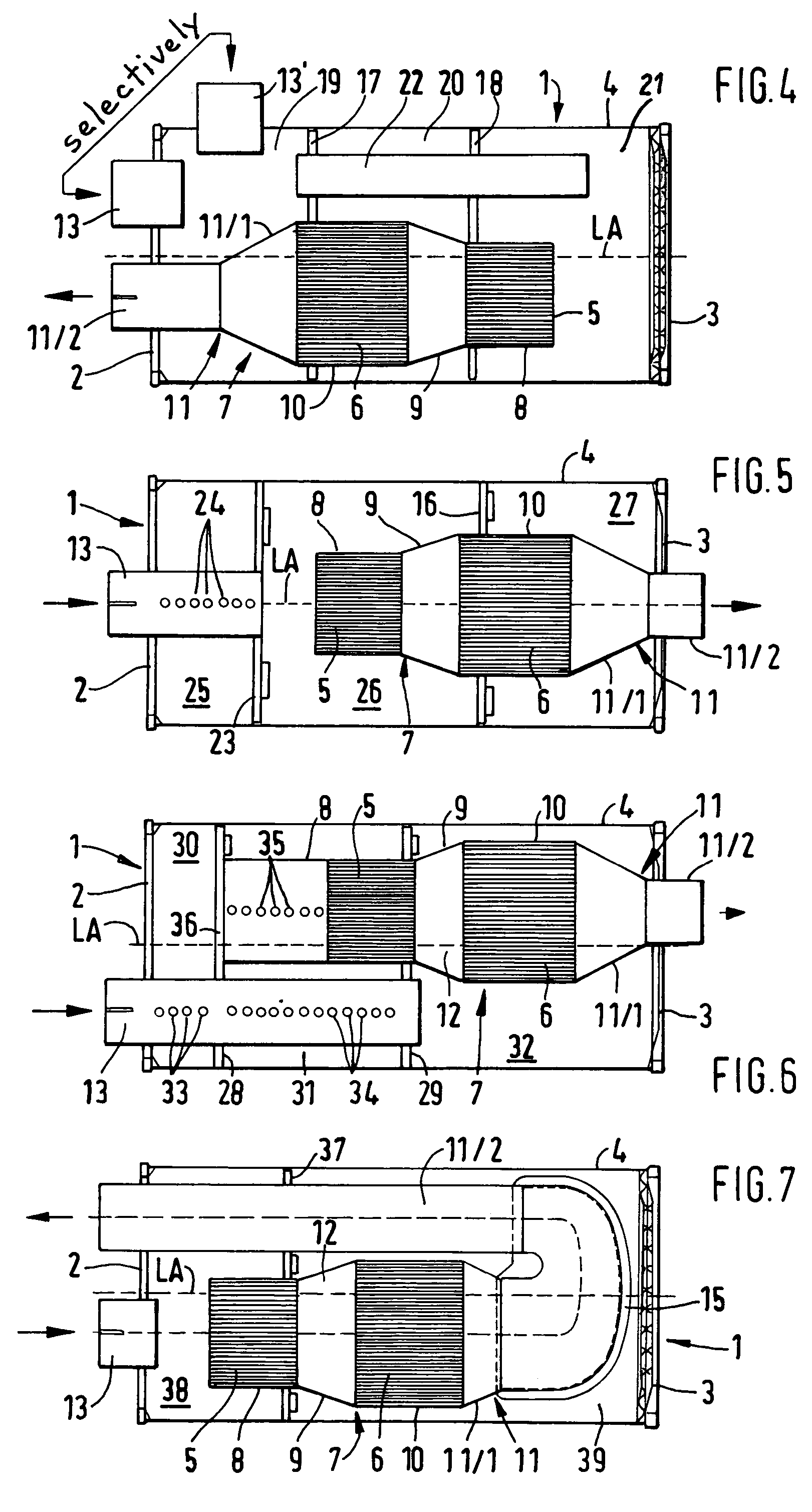 Combination exhaust gas post treatment/muffler device in the exhaust gas section of an internal combustion engine