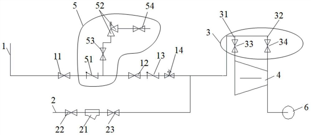 Synthetic compressor safety protection pipeline system and control method