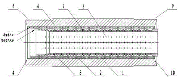 Afterburning-type supercritical-pressure gas-liquid fuel-generator combustion-chamber redundancy-cooling device