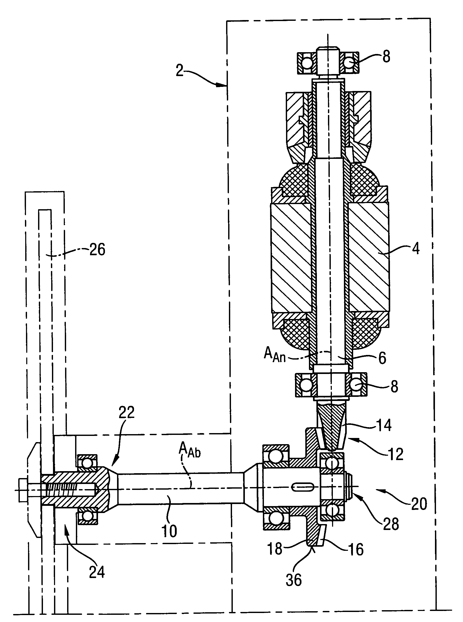 Hand-held power tool with angle drive